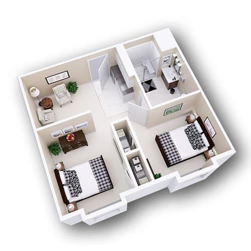 Two Bedroom Floor plans