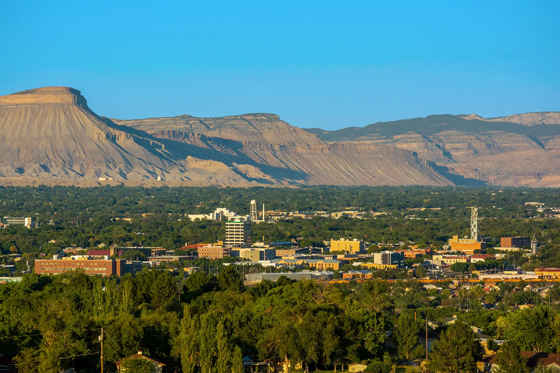 The view of Grand Junction and the Grand Valley in Colorado.