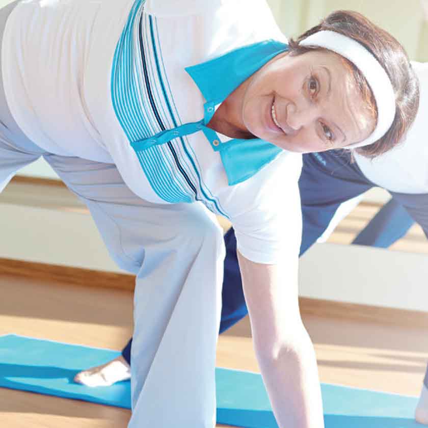 resident enjoying the wellness program