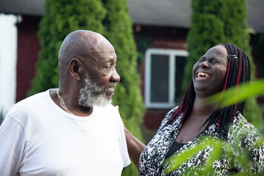 Senior couple laughing together